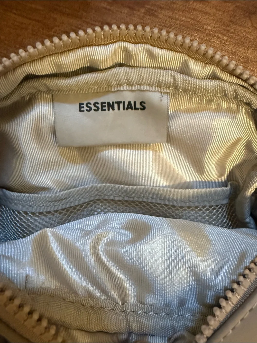 Essentials Small Messenger Bag in Light Beige with Branded Strap